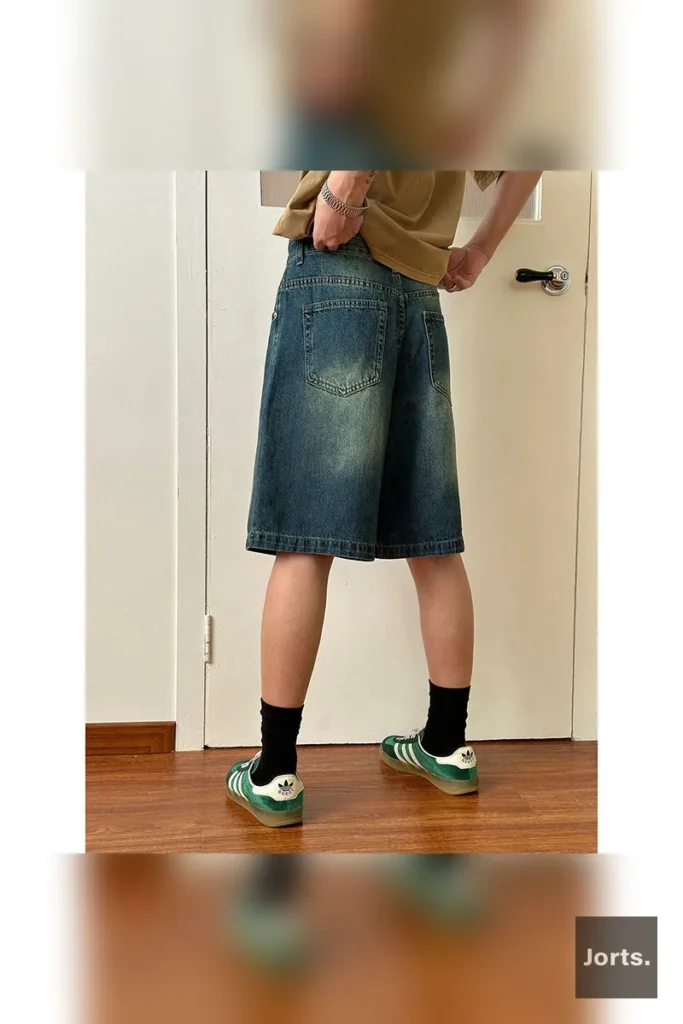 Vintage Men’s Loose Fit Retro Washed Denim Jorts